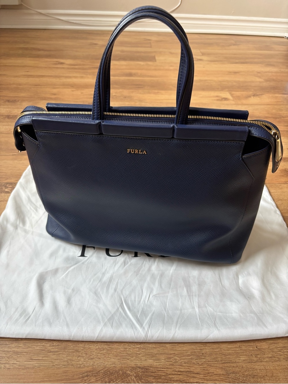 Furla blue tote bag
